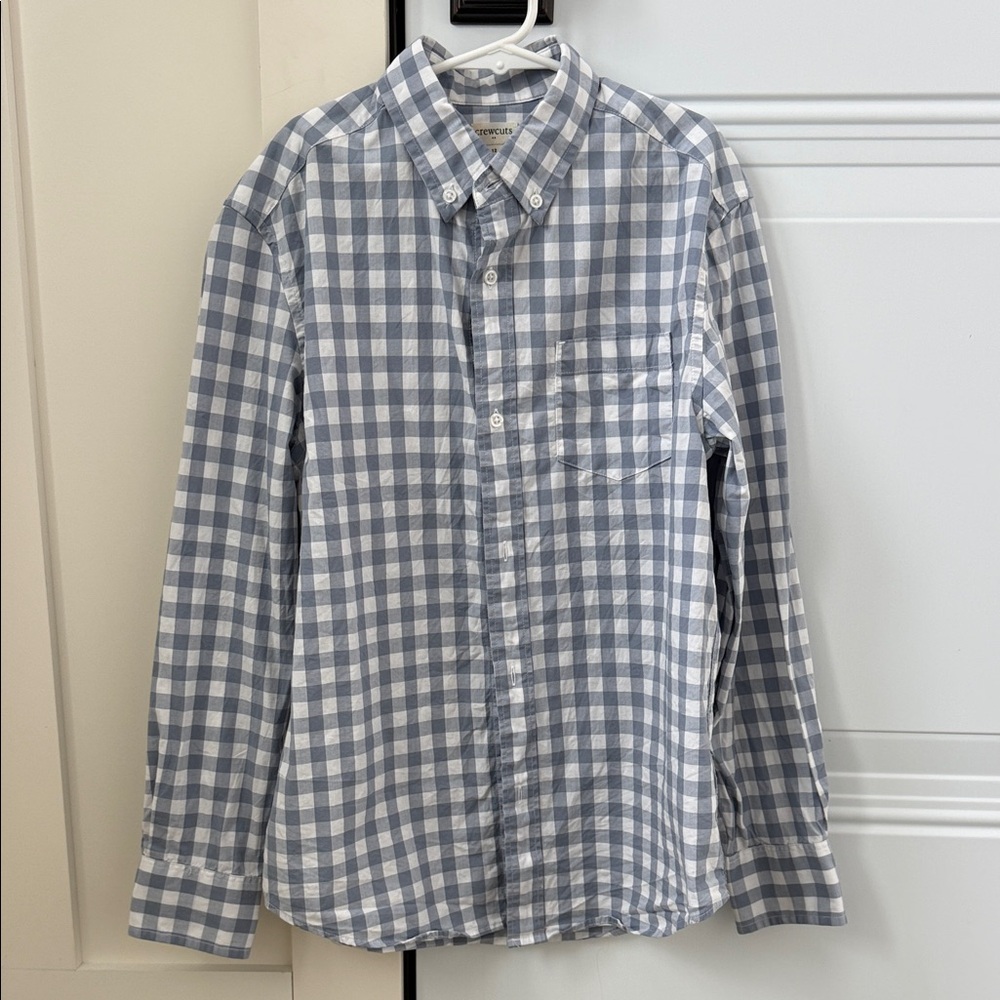 J Crew Factory Crewcuts Boys' long-sleeve flex patterned washed shirt